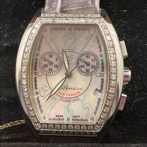 ELINI  New Yorker Women's Silver Diamond Bracelet Watch